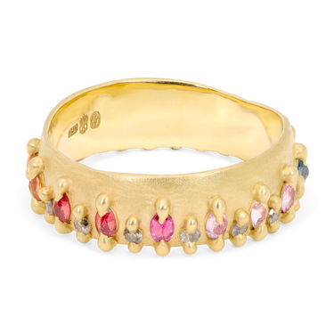 Rainbow Noelle Ring with Diamonds - Made to Order